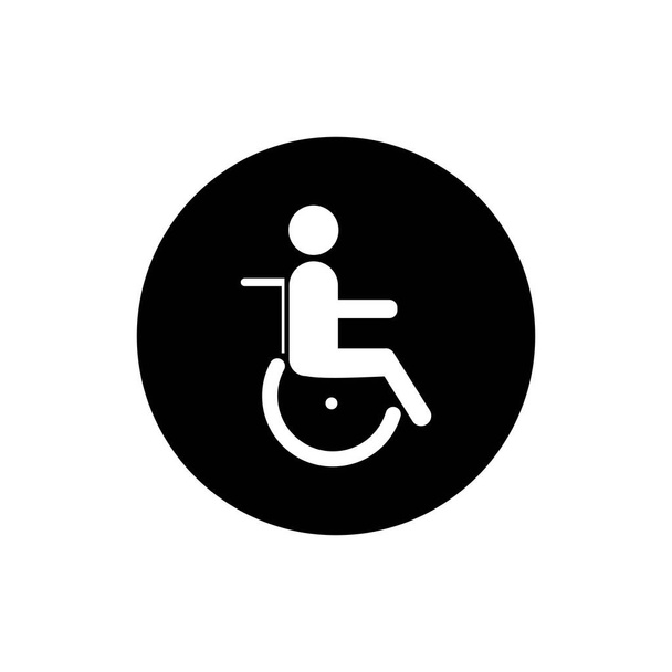 logo wózka inwalidzkiego wektor ilustracja projekt szablon tło - Wektor, obraz