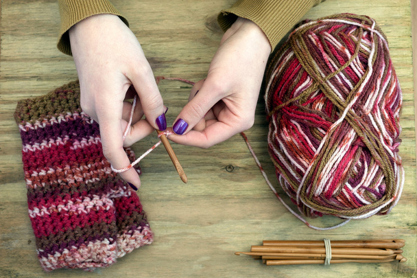 Crochet knitting close up - Photo, Image