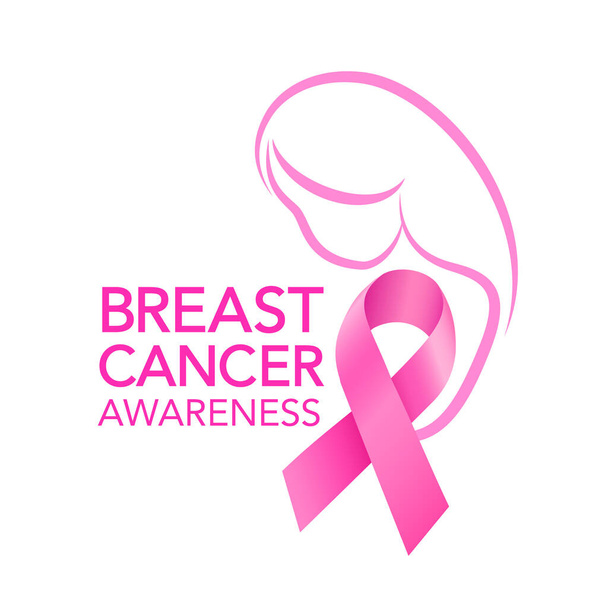Projekt graficzny różowej wstążki. Kampania "Miesiąc świadomości na temat raka piersi". Projekt ikony. Na plakat, baner i koszulkę. Ilustracja wektora. - Wektor, obraz