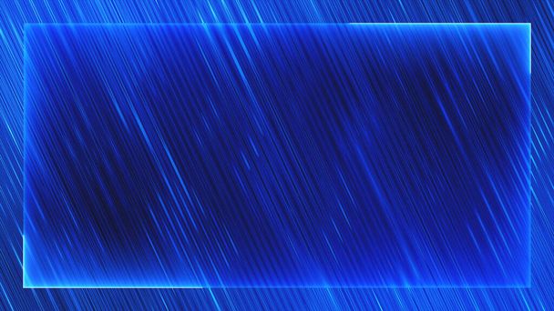 Christmas blue abstract neon lines frame background - Foto, Imagem