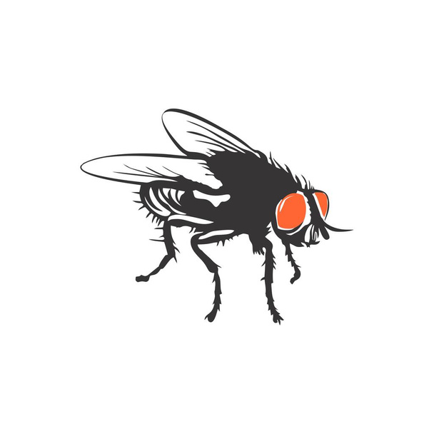 Illustration of flies icon with glowing eyes - Vector, Image