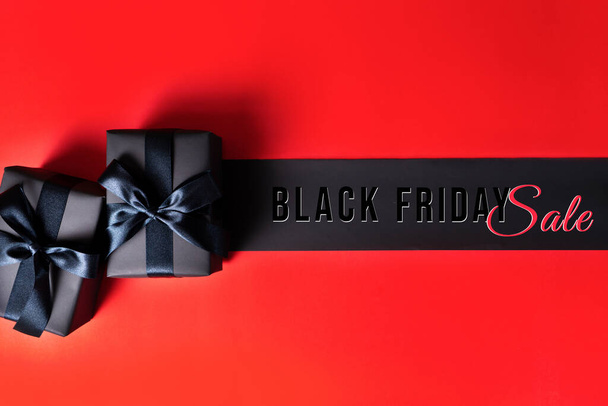 Black Friday sale, black gift box for online shopping - Photo, Image
