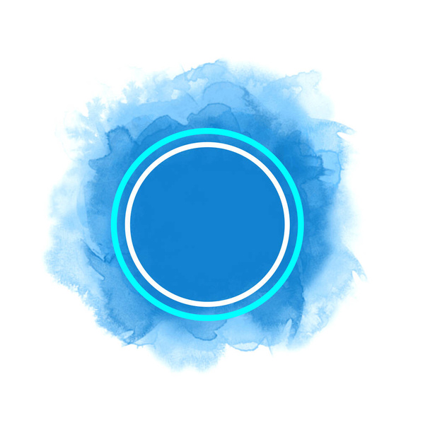 Абстрактная синяя кнопка акварели в векторном качестве. - Вектор,изображение