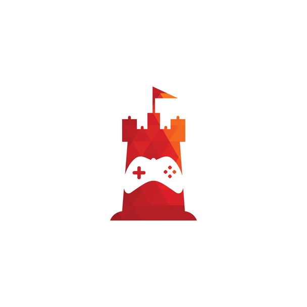 Вектор логотипа замка и игры. Концепт-контроллер шаблона логотипа игры Castle. - Вектор,изображение