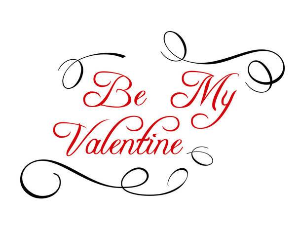Calligraphic header Be My Valentine - Vector, afbeelding