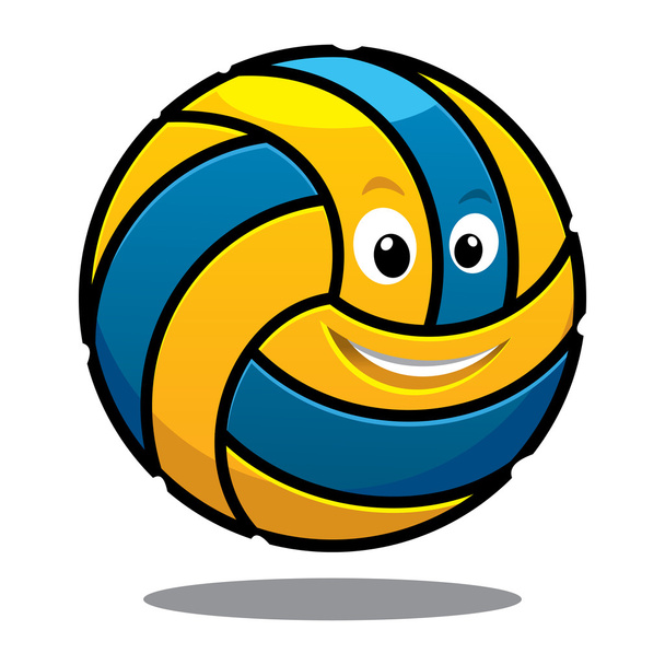 Ballon de volley-ball rebondissant coloré heureux
 - Vecteur, image