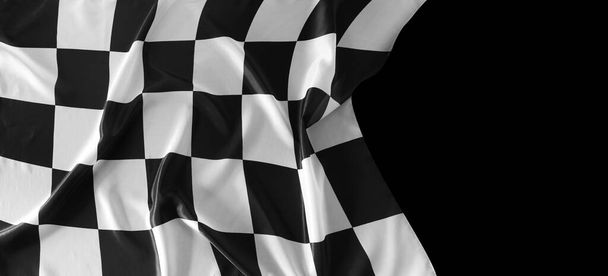 Checkered bandeira de corrida em preto - Foto, Imagem