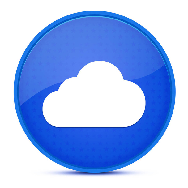 Nuvem estética azul brilhante botão redondo ilustração abstrata - Foto, Imagem