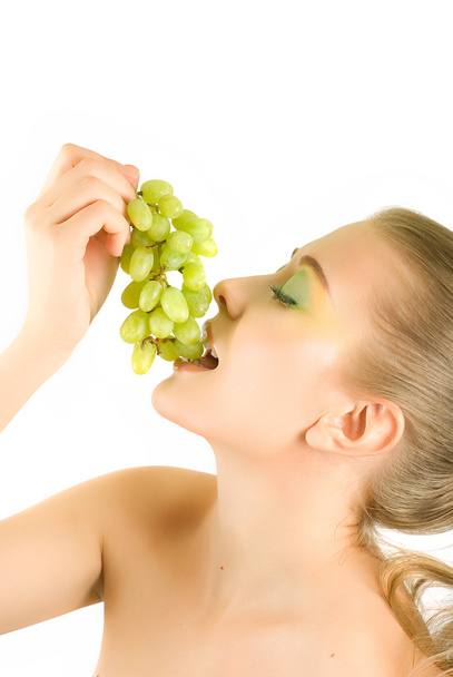 Woman with grape - Foto, Bild