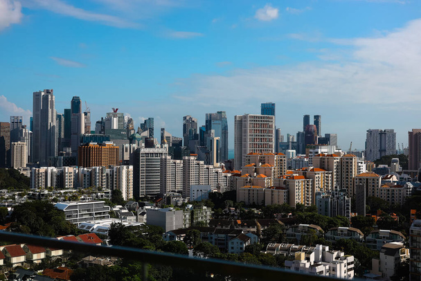 Singapurský panorama s bazénem v popředí - Fotografie, Obrázek