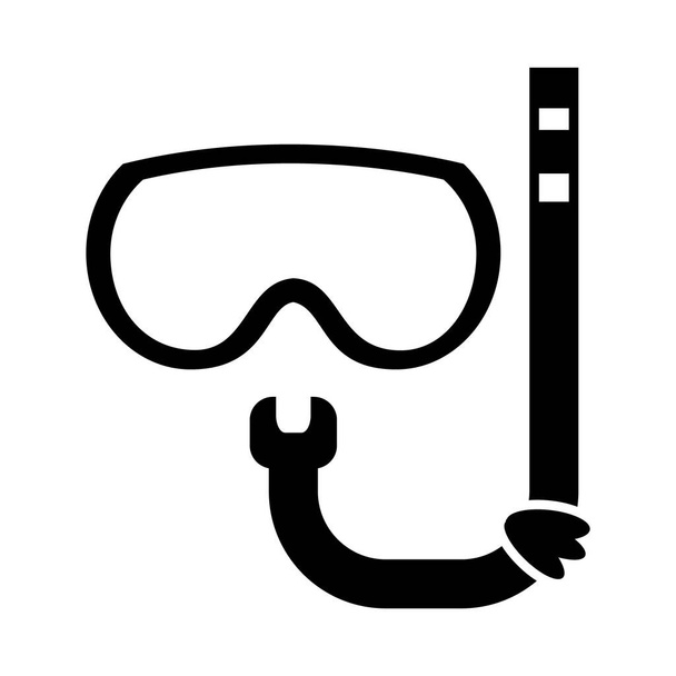 Ikone der Schnorchelmaske, Silhouette-Stil - Vektor, Bild