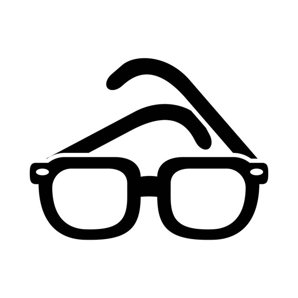 óculos de sol ícone imagem, estilo silhueta - Vetor, Imagem
