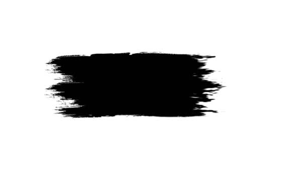 Absztrakt animáció fekete festék fröccsenés fehér háttér. Animáció. Grunge ecset stroke animáció - Felvétel, videó