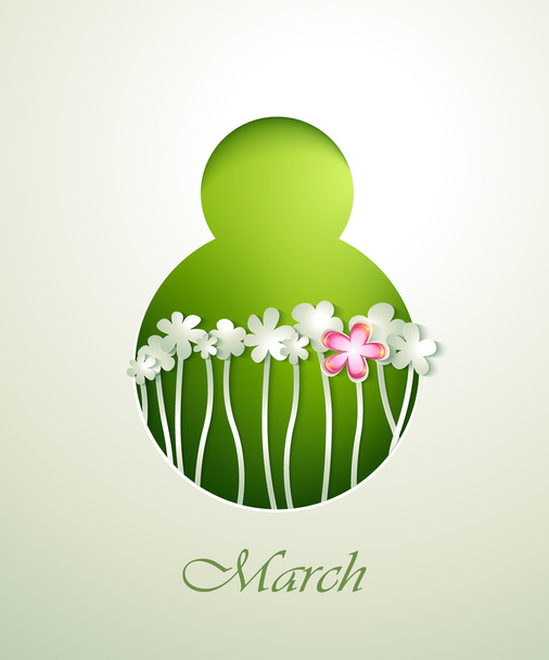 Spring flowers invitation template card.  - Vektor, obrázek