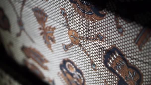 Yksityiskohta ja lähikuva Batik ja kulttuuri Indonesia - Materiaali, video