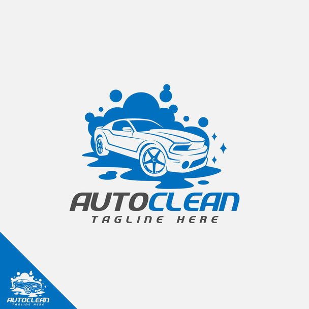 Empresa profesional de lavado de coches o logotipo del negocio - Vector, Imagen