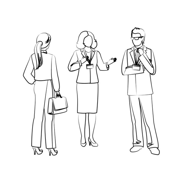 Hablar en público en ilustración de oficina - Vector, imagen