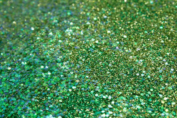 Glitter verde y lentejuelas fondo holográfico - Foto, imagen