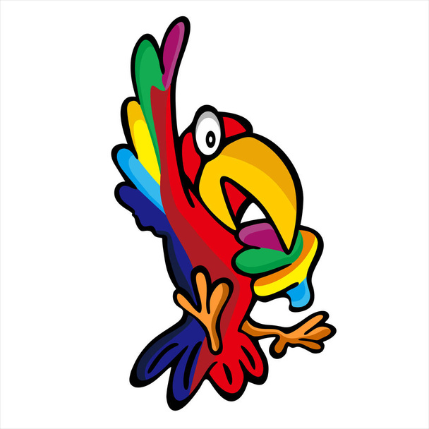 parrot colorful cartoon illustration - Vector, Image