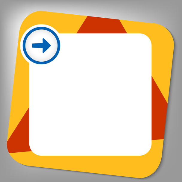 red and yellow box for any text with arrow - Vector, afbeelding