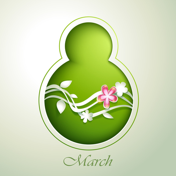 Spring flowers invitation template card. 8 March. - Vektor, obrázek