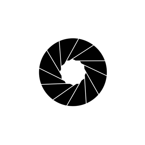 Icono gris del obturador aislado en blanco - Foto, imagen