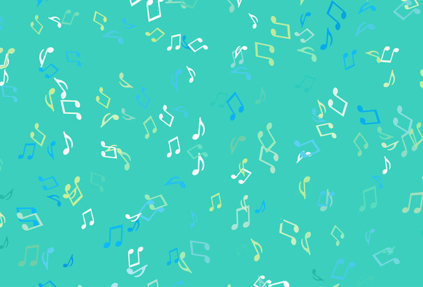 Light colorful vector pattern with music elements. - Vector, afbeelding