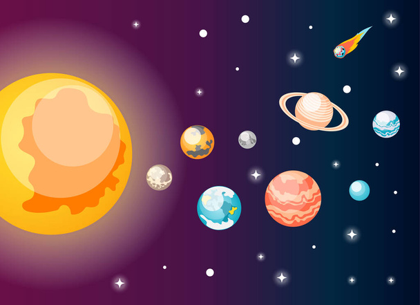 Изометрическая композиция астрономических планет - Вектор,изображение
