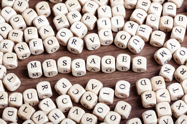 Letter dices word - messages - Zdjęcie, obraz