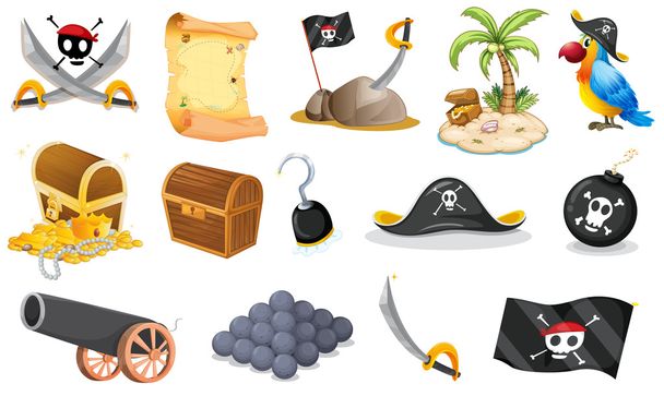 Dinge im Zusammenhang mit einem Piraten - Vektor, Bild