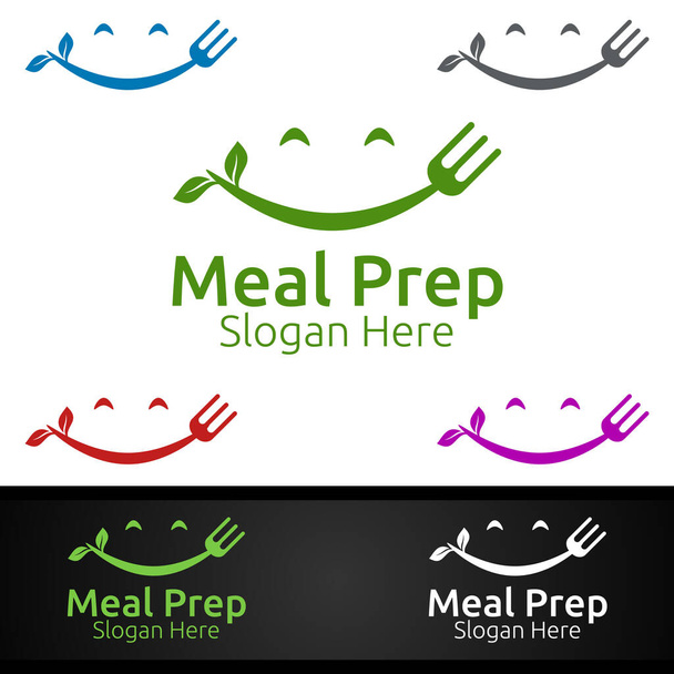 Логотип здорового питания для ресторана, кафе или интернет-кейтеринга - Вектор,изображение