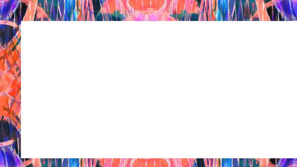 Régi Grunge Weathered Peeled festett vakolat fal keret elvont antik repedt textúra. Retro Stucco megkarcolt minta. Üres hely a képnek, SMS. Téglalap vízszintes banner - Fotó, kép