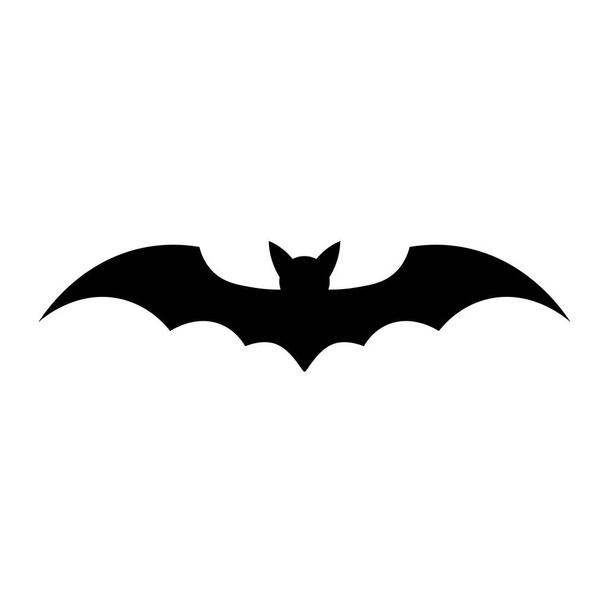 Semplice illustrazione della silhouette del pipistrello per cartoline di auguri di Halloween - Vettoriali, immagini
