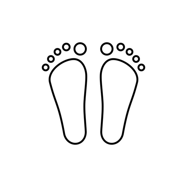 linear foot black icon. concept of cosmetics and procedures for feet care, spa, massage, reflexology. doodle symbol for print or web logo for app, site. simple sign isolated on white background - Vector, Image