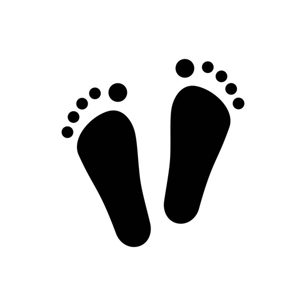 Плоская черная икона ног. концепция косметики и процедур по уходу за ногами, спа, массаж, рефлексология. символ для печати или веб-логотип для приложения, сайта. простой знак изолирован на белом фоне - Вектор,изображение