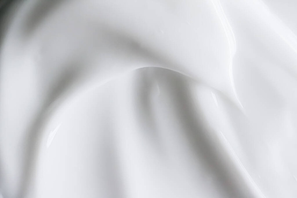 Pure white cream texture as abstract background, food substance or organic cosmetic - Photo, Image