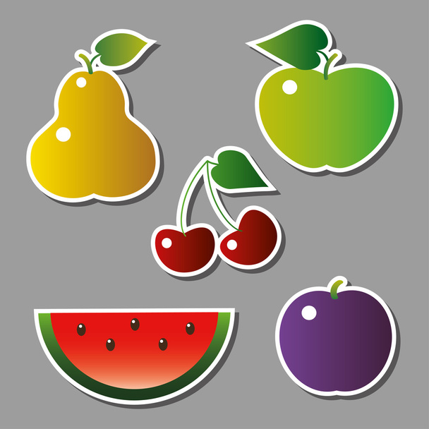 Set of vector fruits - Vettoriali, immagini