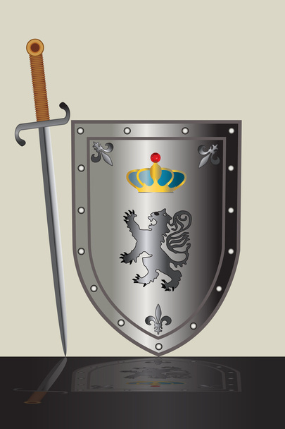 Espada y escudo
 - Vector, Imagen