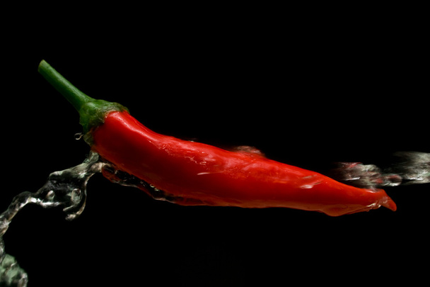 Fresh pepper and water - Fotó, kép