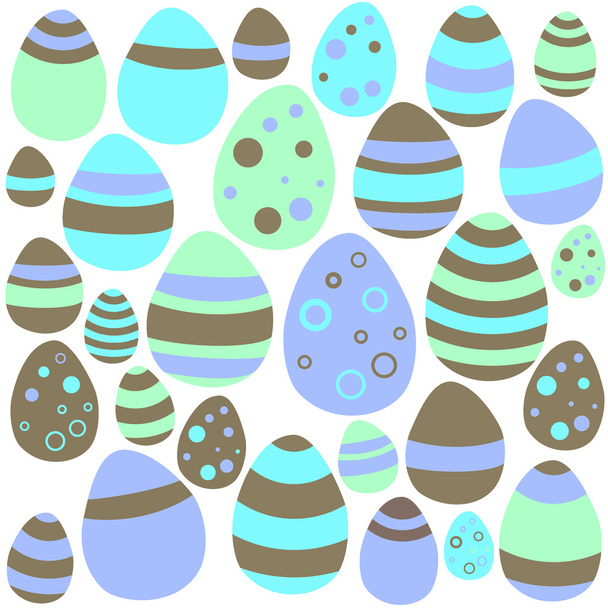 Blue and brown Easter eggs seamless texture - Vector, Image