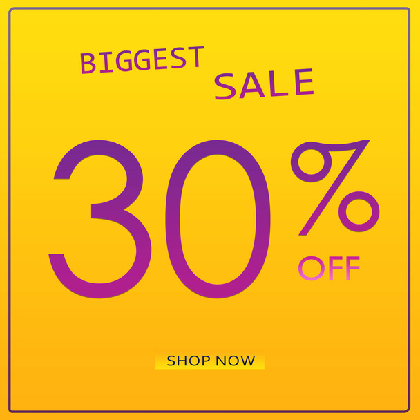30% Off Biggest Sale Offer Elegant Modern Clean Banner Design Template WIth Shop Now Button. - Photo, Image