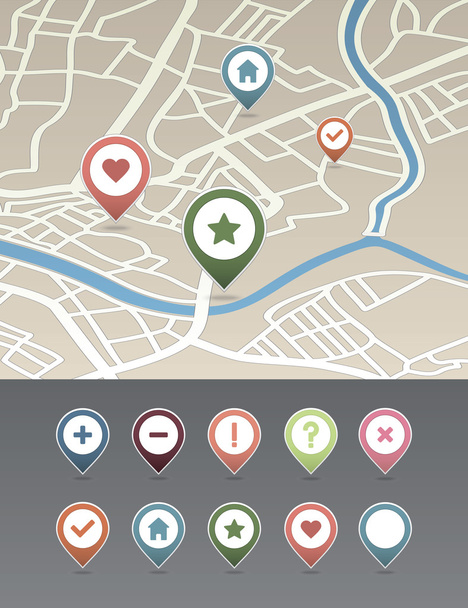 Mapping pins icon - Vector, Image