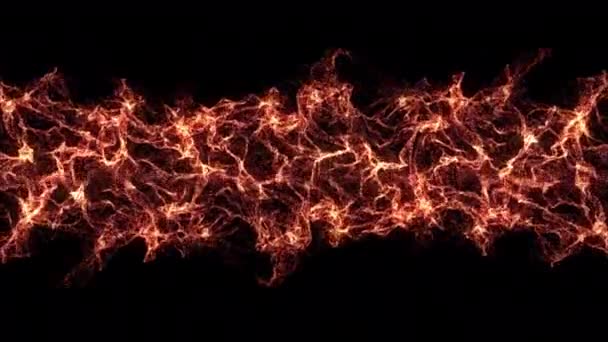 Abstrakte Partikelflamme horizontal.Fire loopable Animation.Hot Textur Bewegungshintergrund - Filmmaterial, Video