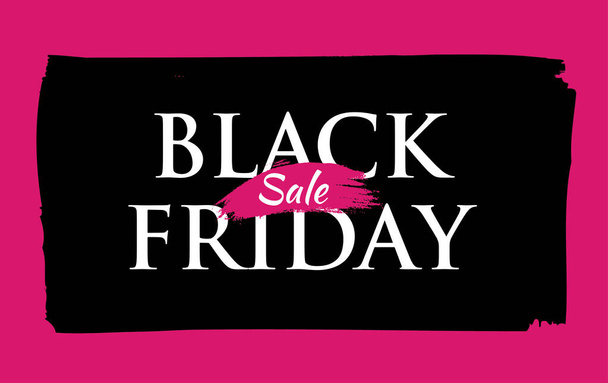 black friday sale banner on pink background, shopping concept - ベクター画像