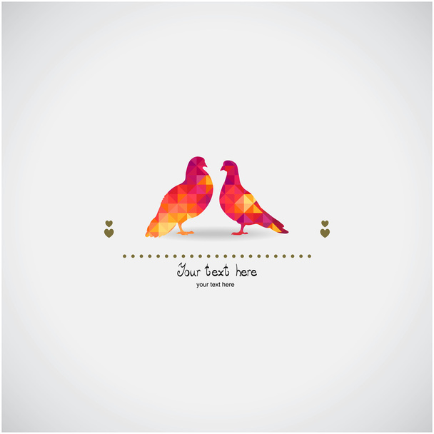 Two pigeons love silhouettes - Vector, Image