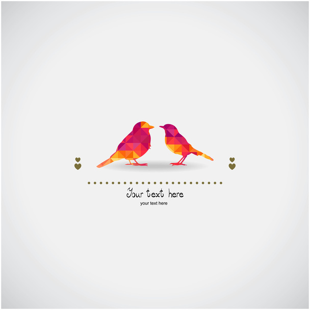 Deux oiseaux, carte d'amour, carte postale
 - Vecteur, image