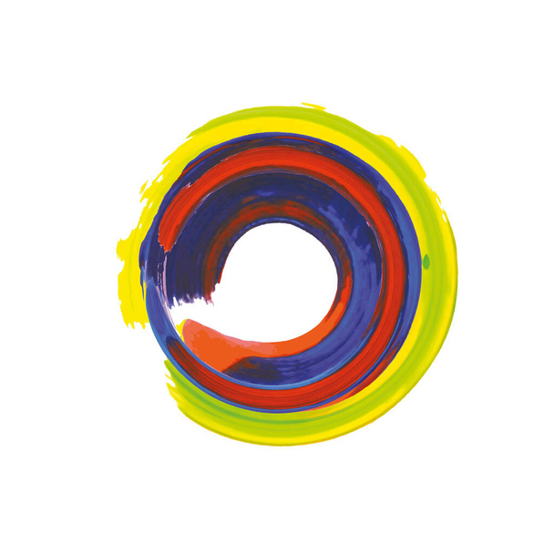Círculo de pincelada arco iris - Vector, imagen