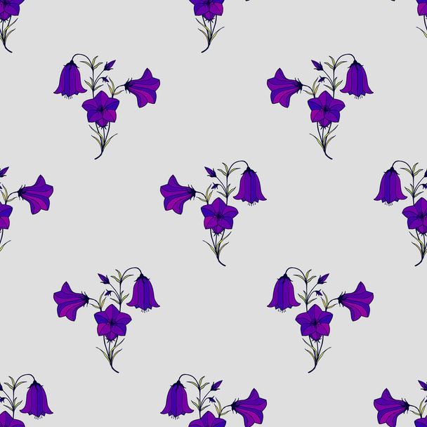 Bell flowers seamless pattern. Vector stock illustration eps10. - Vector, afbeelding