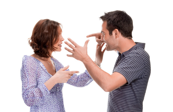 Wütendes Paar brüllt sich an - Foto, Bild