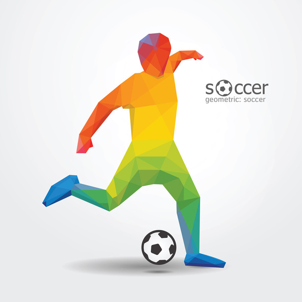 サッカー選手のキックのストライカー - ベクター画像